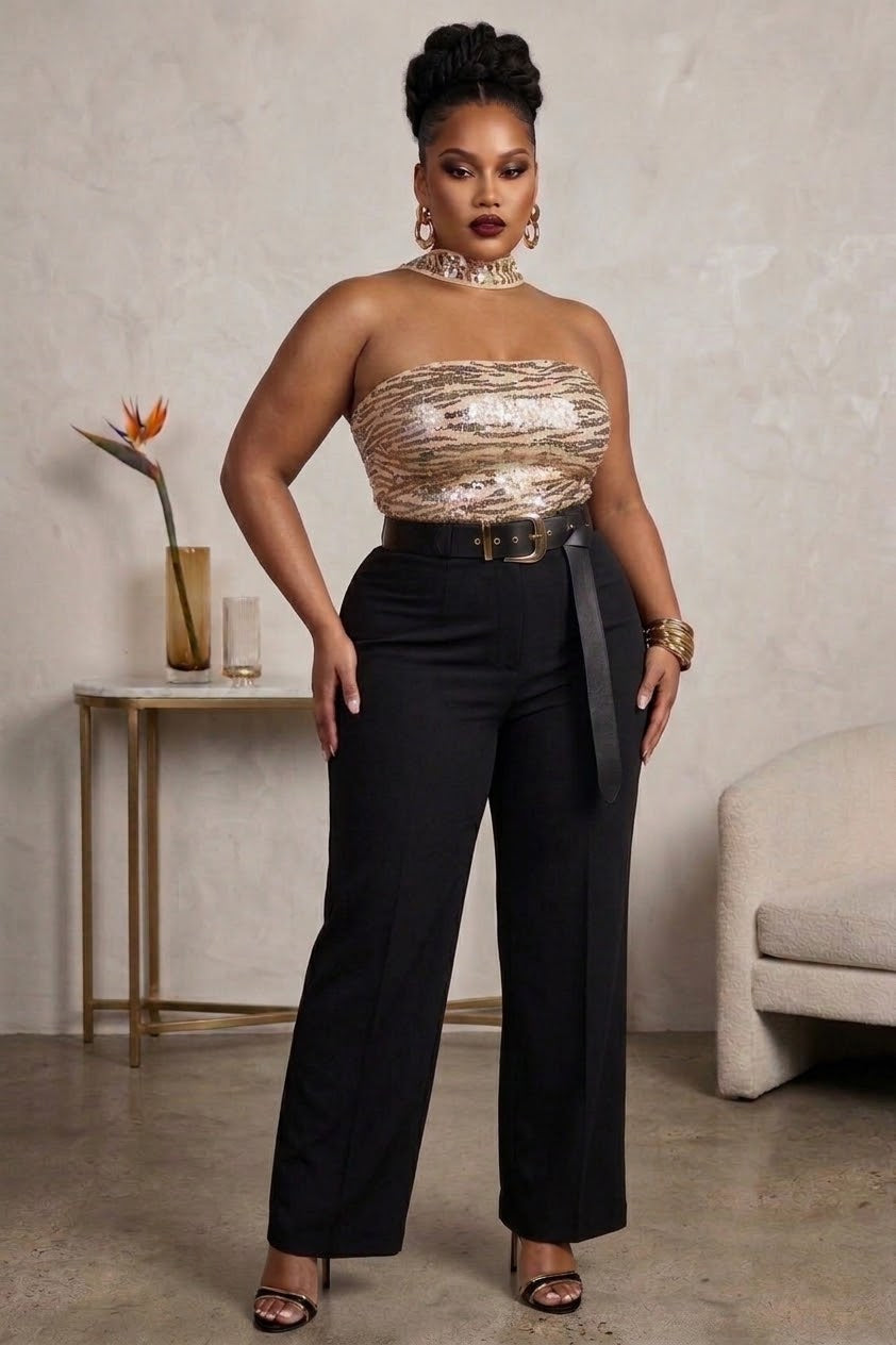 Golden Hour Shimmer Tube Top